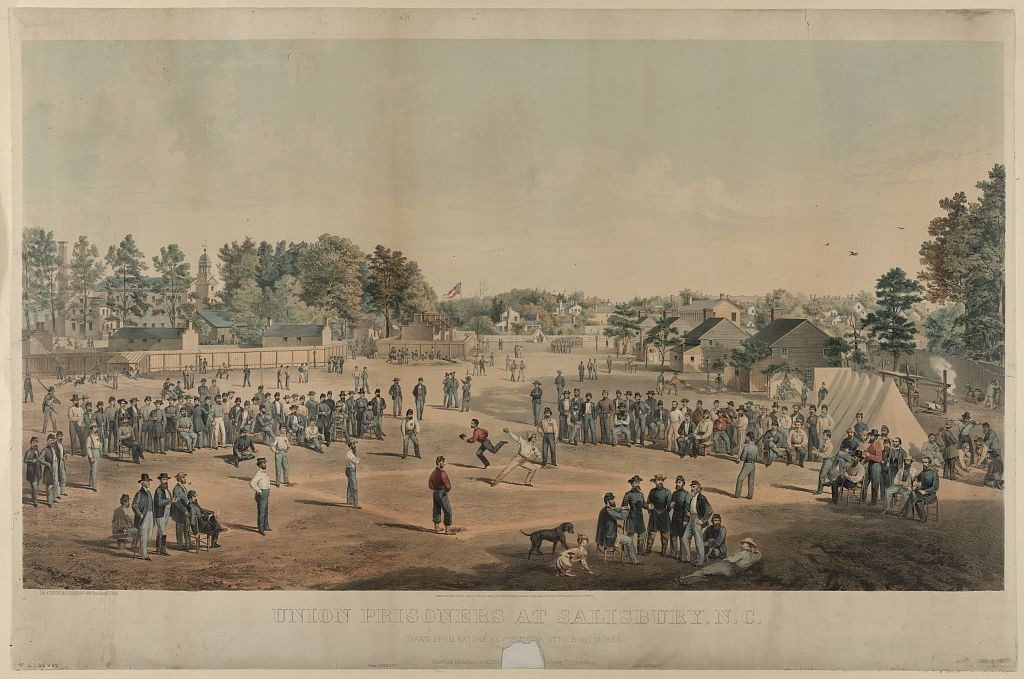 Union prisoners at Salisbury, N.C. / drawn from nature by Act. Major Otto Boetticher ; lith. of Sarony, Major & Knapp, 449 Broadway, N. York. (1863; LOC: http://www.loc.gov/item/94508290/)