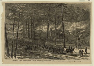 Sherman's March Through South Carolina - Burning of McPhersonville, February 1, 1865 (Published in: Harper's Weekly, March 4, 1865, p. 136.; LOC: http://www.loc.gov/item/2004661258/)
