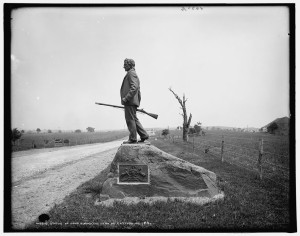 Statue of John Burns (the hero of Gettysburg), Pa. (between 1900 and 1906; LOC: http://www.loc.gov/item/det1994009294/PP/)