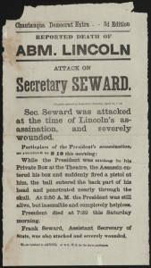 Reported death of Abm. Lincoln. Attack on Secretary Seward. (LOC: http://www.loc.gov/item/scsm000517/)