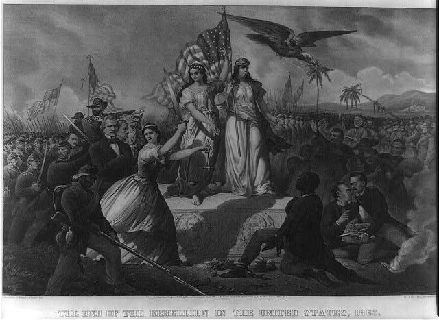 The end of the rebellion in the United States, 1865 / C. Kimmel. (c1866; LOC: https://www.loc.gov/item/2004665369/)