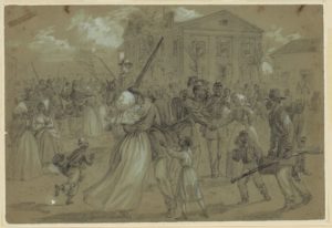 African American soldiers mustered out at Little Rock, Arkansas (Waud, Alfred R. (Alfred Rudolph); Published in: Harper's Weekly, v. 10, 1866 May 19, p. 308. LOC: https://www.loc.gov/item/2004660198/)