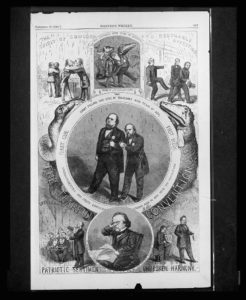 The tearful convention / Th. Nast. ( Illus. in: Harper's weekly, v. 10, no. 509 (1866 Sept. 29), p. 617; LOC: https://www.loc.gov/item/2005676881/)