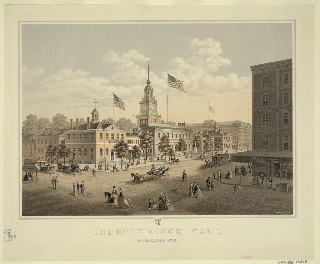 Independence Hall. Philadelphia 1876 / Theodore Poleni. (LOC: https://www.loc.gov/item/2009633673/)