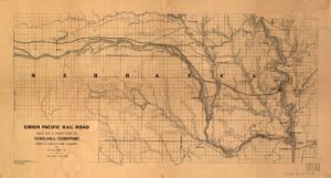Union Pacific Rail Road, map of a portion of Nebraska Territory, showing surveys and location of lines by Peter A. Dey, C.E. (n.p., 1865?; LOC:  https://www.loc.gov/item/98688831/)