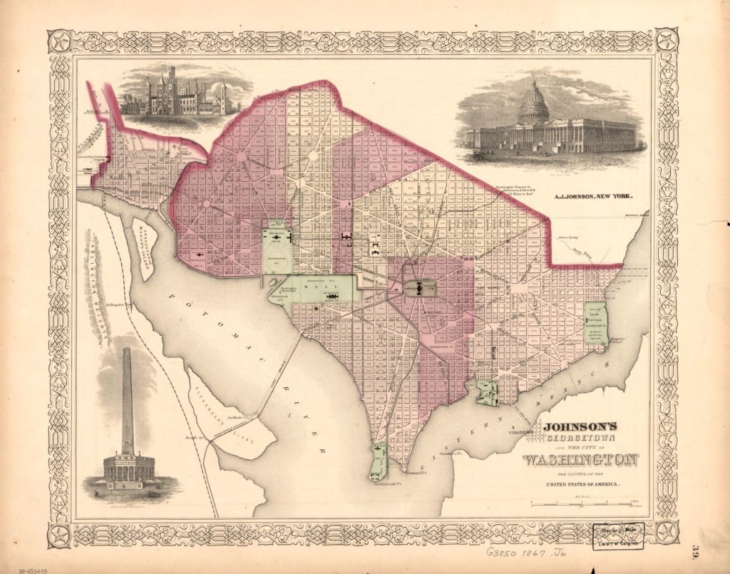 Johnson's Georgetown and the city of Washington : the capital of the United States of America. (New York : A.J. Johnson, [1867] ; LOC: https://www.loc.gov/item/88693495/)