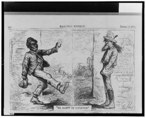 We accept the situation / Th. Nast. (Illus. in: Harper's weekly, v. 11, no. 537 (1867 April 13), p. 240. ; LOC: https://www.loc.gov/item/2002713109/)