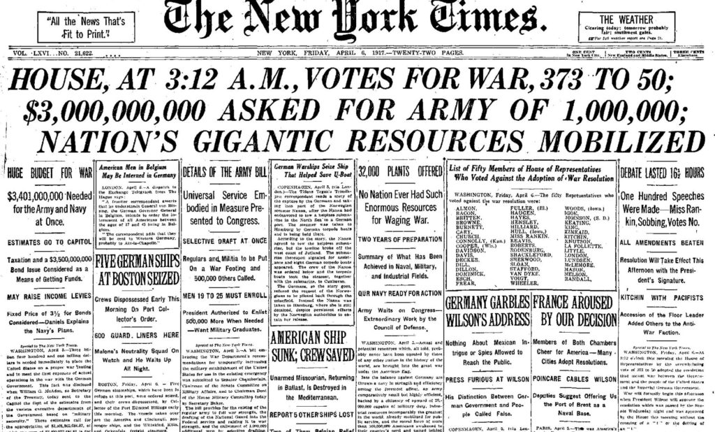 NY Times 4-6-1917