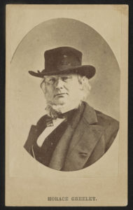 Journalist and abolitionist Horace Greeley wearing hat ([between 1860 and 1872]; LOC: https://www.loc.gov/item/2016652257/)