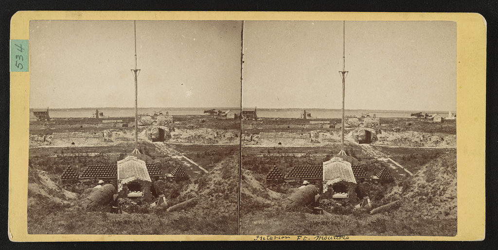 Interior view of Fort Moultrie, Charleston, S.C., taken in 1867 (1867; LOC: https://www.loc.gov/item/2015650228/)