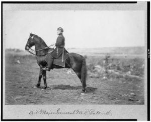 Bv't Major General M.R. Patrick, full-length portrait, on horseback, facing left (by Timothy H. O'Sullivan, 1863 April, printed later; LOC: https://www.loc.gov/item/91482899/)