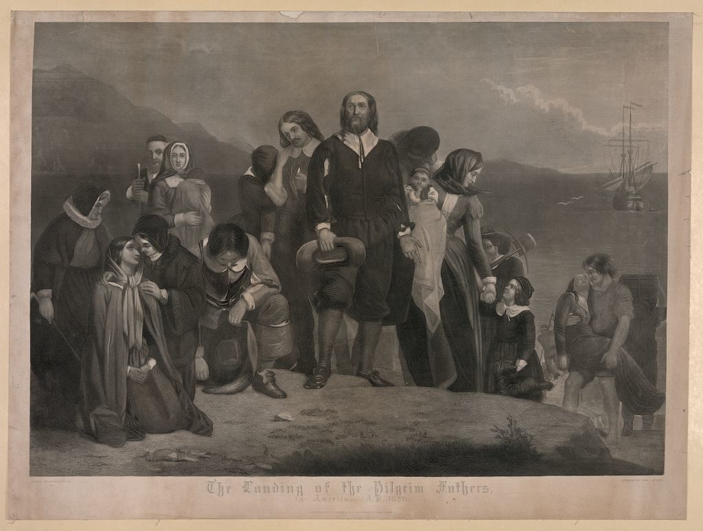 The landing of the pilgrim fathers, in America. A.D. 1620 (LOC: https://www.loc.gov/item/2003671548/)