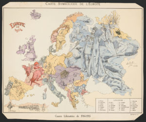 Carte symbolique de l'Europe Guerre libératrice de 1914-1915 / / B. Crétée, 1914. ([Paris] : Éditions G.D., [1915]; LOC: https://www.loc.gov/item/2016647864/)