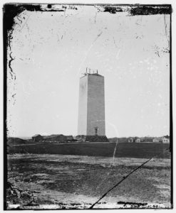 Washington Monument as it stood for 25 years (ca. 1860; LOC: http://www.loc.gov/pictures/item/brh2003004928/PP/)