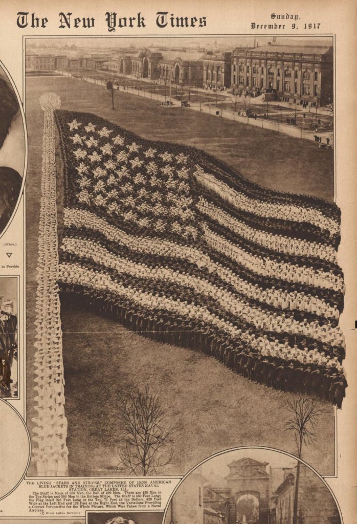 living stars and stripes NY TIMES December 9 1917 (https://www.loc.gov/resource/sn78004456/1917-12-09/ed-1/?st=gallery)