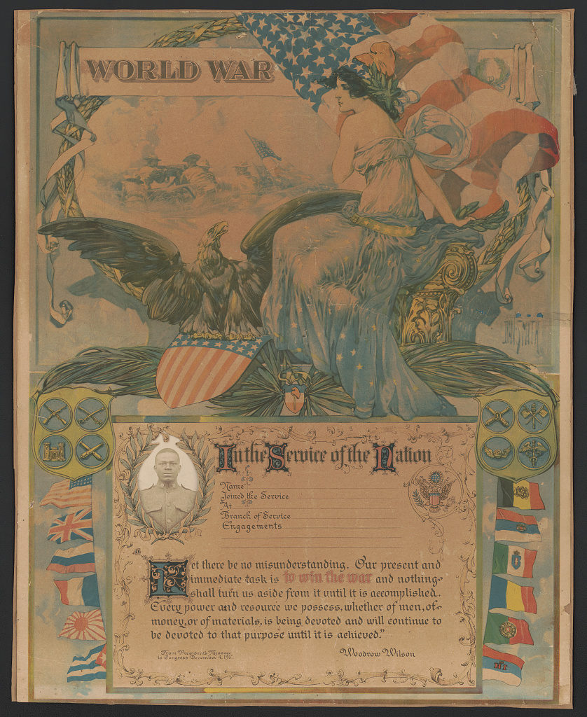 World War - in the service of the nation / Dan Smith. (ca. 1919; LOC: https://www.loc.gov/item/2002719506/)