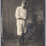 Babe Ruth, full-length portrait, standing, facing slightly left, in baseball uniform, holding baseball bat ( c1920.; LOC: http://www.loc.gov/pictures/item/92507380/)