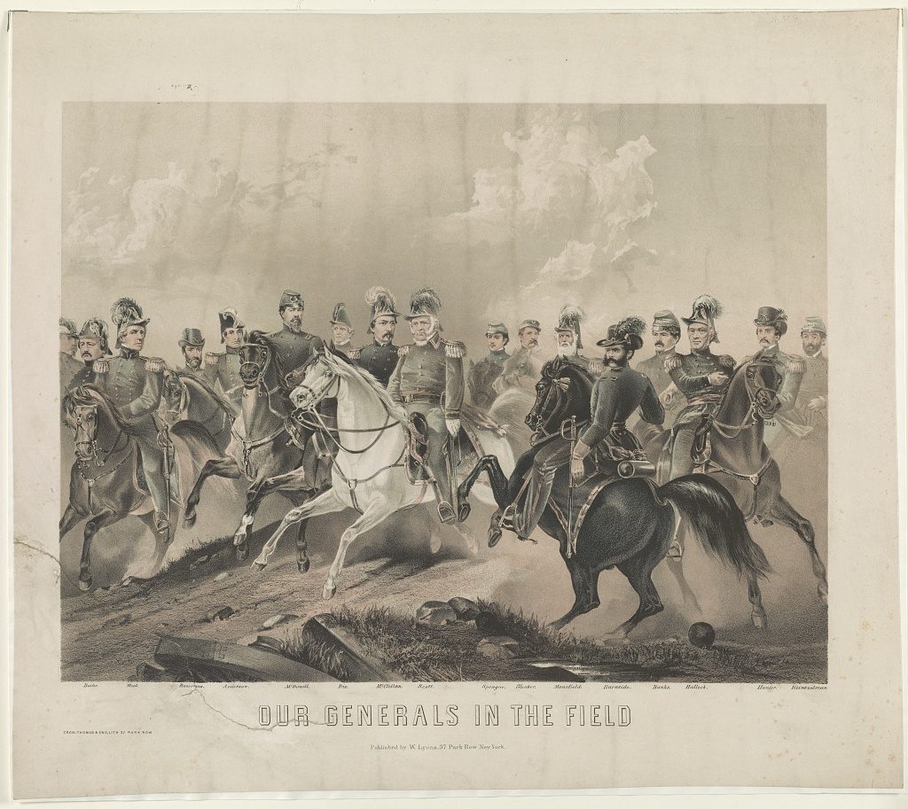 Our generals in the field / Crow, Thomas & Eno, Lith. 37 Park Row. Enlarge (Lithographs--1860-1870. )