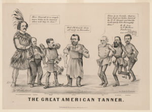 The great American tanner / Thos. Worth. sketch ; on stone by [John] Cameron. ([New York] : Published by Currier & Ives, 152 Nassau St. N.Y., c1868. ; LOC: https://www.loc.gov/item/2003674582/)