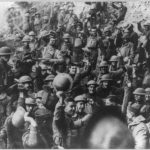 U.S. Army in France - doughboys cheering news of Armistice (1918; LOC: https://www.loc.gov/item/2016652679/)