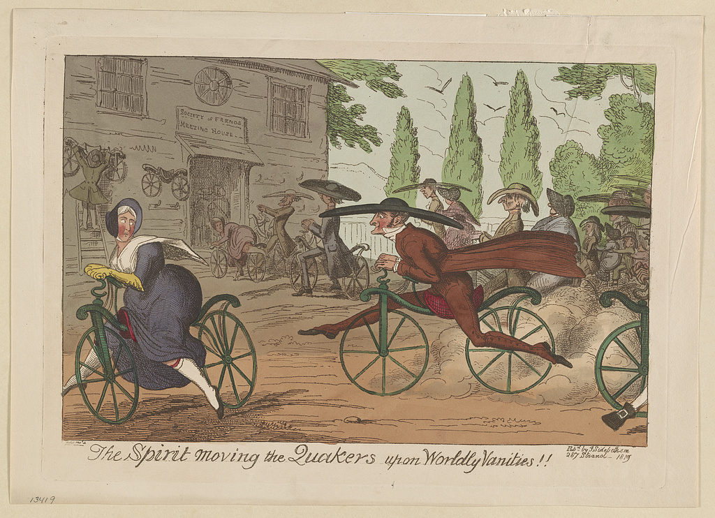 The spirit moving the Quakers upon worldly vanities!! / Yedis, invt. ([London] : Pubd. by J Sidebethem, 287 Strand, 1819. ; LOC: https://www.loc.gov/item/2006689059/)